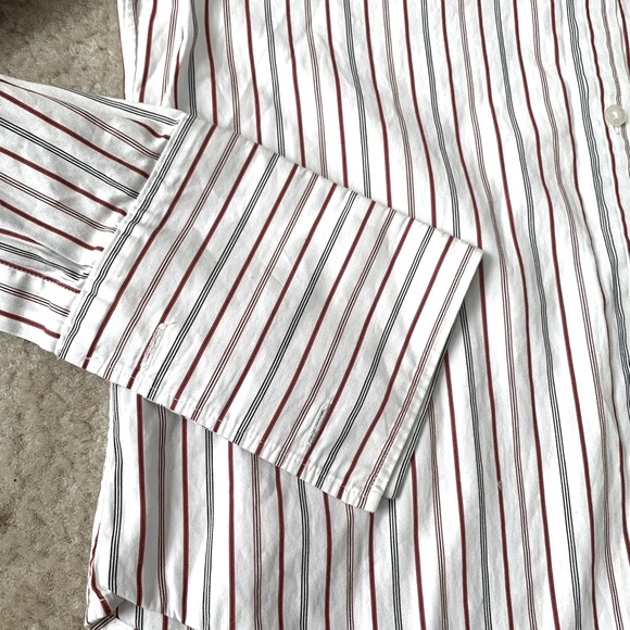 Lauren Ralph Lauren Red And White Striped Button Down Shirt - Picture 9 of 11